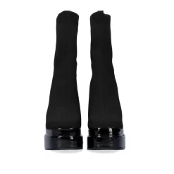 Salto Esatilo Meia Com Plataforma Dupla T3729-L1561 Em Preto