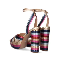 Sandalia De Calcanhar Ophelia-832 Multicolor