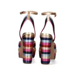 Sandalia De Calcanhar Ophelia-832 Multicolor