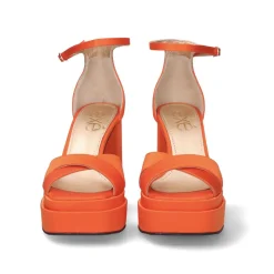 Sandalia De Salto 600 Baci Laranja