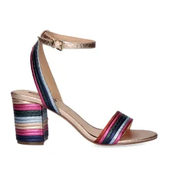 Sandalia De Salto Adele-477 Snake Multicolorido