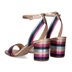 Sandalia De Salto Adele-477 Snake Multicolorido
