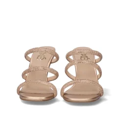 Sandalia De Salto Alto Maggie-822 Strass Ouro Rosa