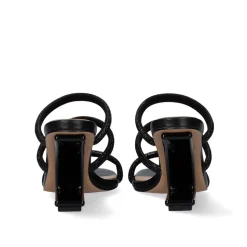 Sandalia De Salto Alto Maggie-822 Strass Preta