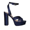 Sandalia De Salto Alto Ophelia-832 Snake Blue