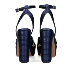 Sandalia De Salto Alto Ophelia-832 Snake Blue