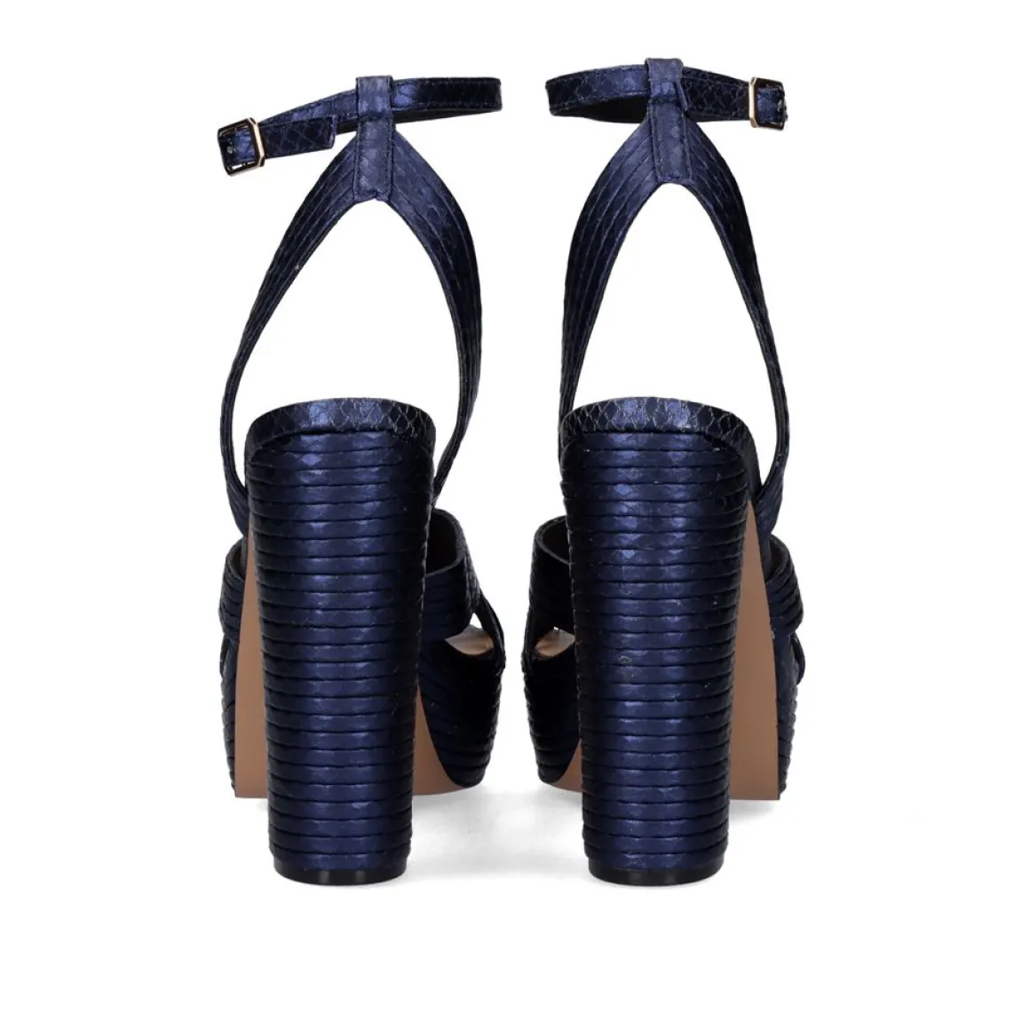 Sandalia De Salto Alto Ophelia-832 Snake Blue