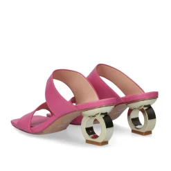 Sandalia De Salto Baixo Brenda-105 Rosa
