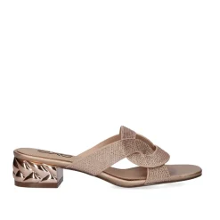 Sandalia De Salto Baixo Katy-232 Champanhe