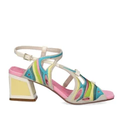 Sandalia De Salto Baixo Luisa-335 Gelo