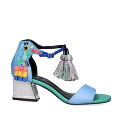 Sandalia De Salto Baixo Luisa-310 Aqua