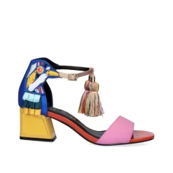 Sandalia De Salto Baixo Luisa-310 Rosa