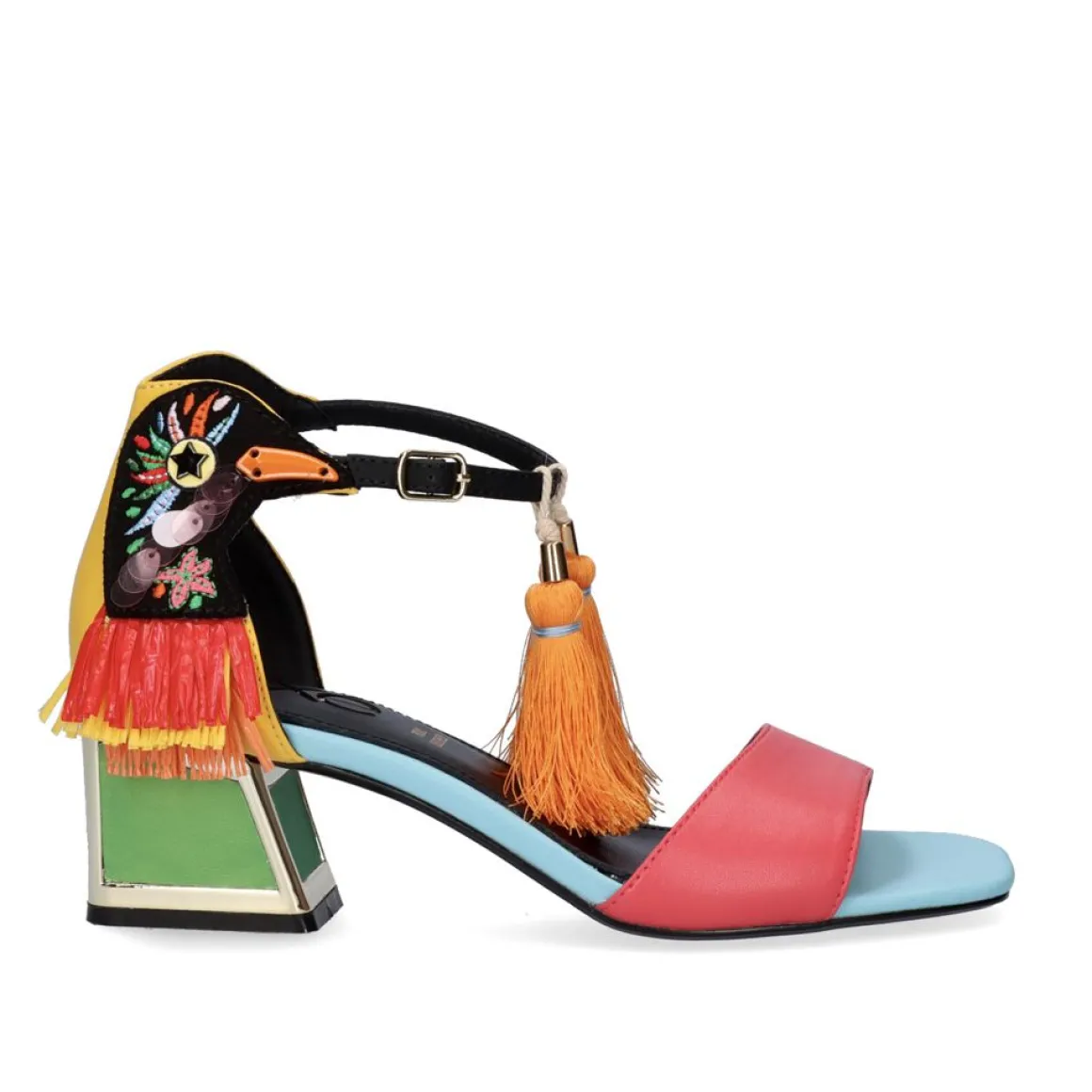 Sandalia De Salto Baixo Luisa-277 Amarelo