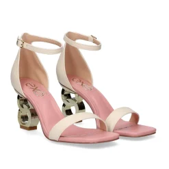 Sandalia De Salto Baixo Lilian-055 Ice