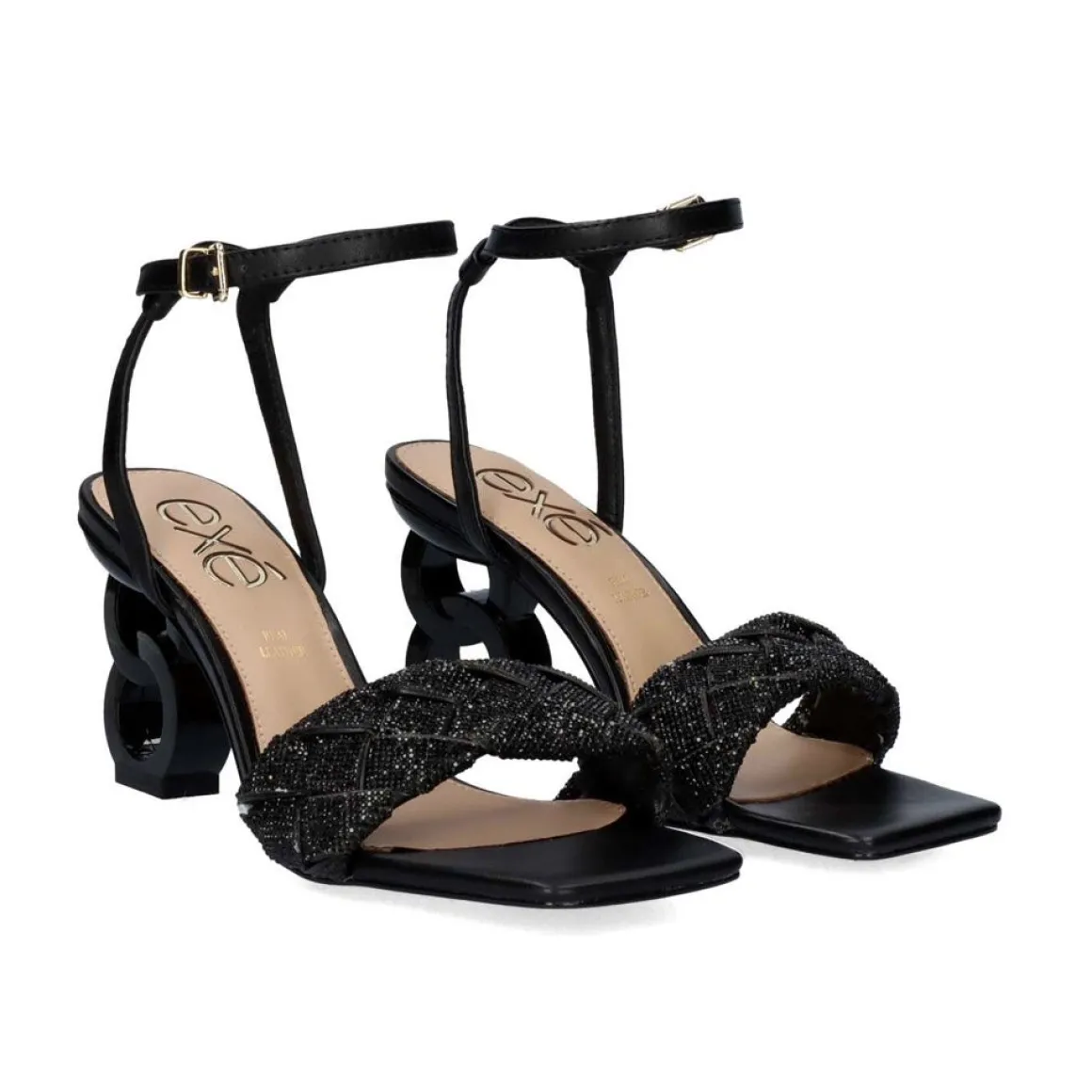 Sandalia De Salto Baixo Lilian-180 Preto