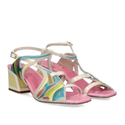 Sandalia De Salto Baixo Luisa-335 Gelo