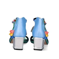 Sandalia De Salto Baixo Luisa-310 Aqua