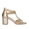 Sandalia De Salto Baixo Penny-235 Ouro