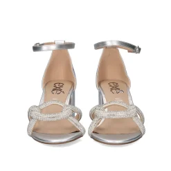 Sandalia De Salto Baixo Penny-247 Prateado