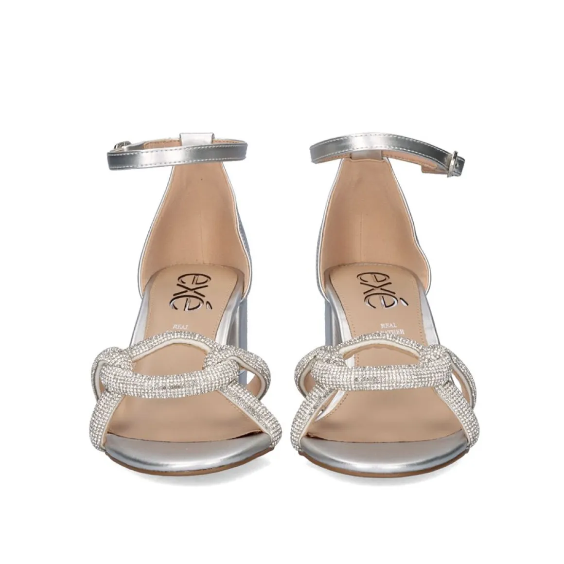 Sandalia De Salto Baixo Penny-247 Prateado