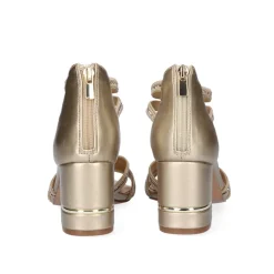 Sandalia De Salto Baixo Penny-235 Ouro