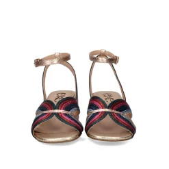 Sandalia De Salto Baixo Sidney-621 Cobra Multicolor