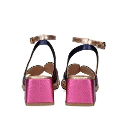 Sandalia De Salto Baixo Sidney-621 Cobra Multicolor