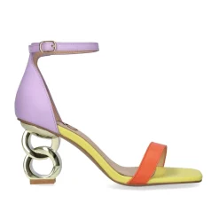 Sandalia De Salto Baixo 23V Lilian-055 Roxo