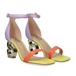 Sandalia De Salto Baixo 23V Lilian-055 Roxo