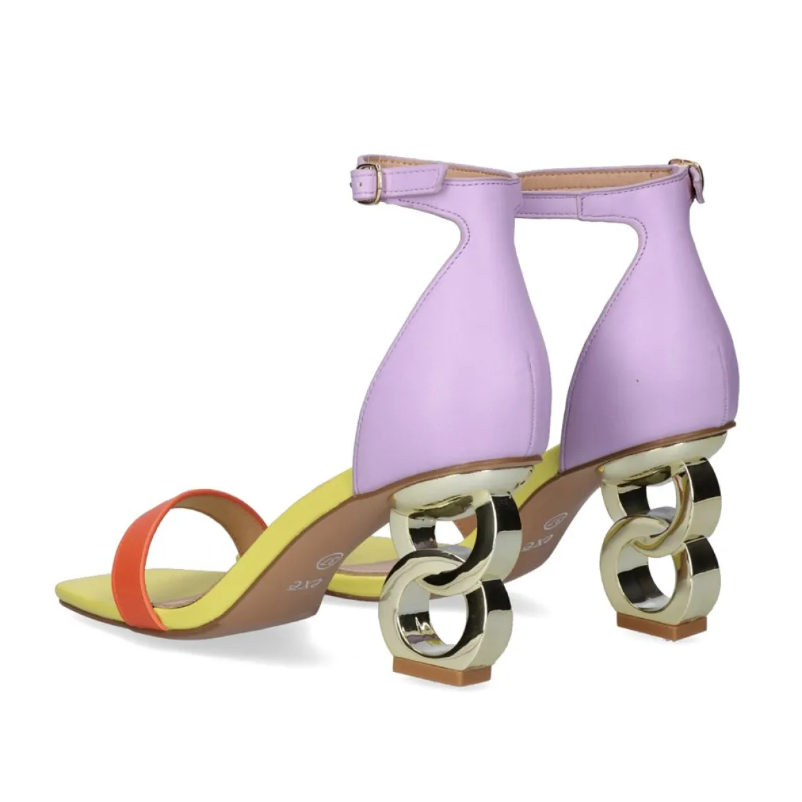 Sandalia De Salto Baixo 23V Lilian-055 Roxo