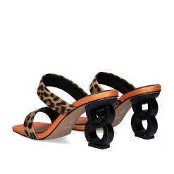 Sandalia De Salto Baixo 23V Lilian-162 Leopard