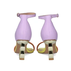 Sandalia De Salto Baixo 23V Lilian-055 Roxo