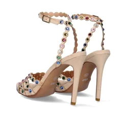 Sandalia De Salto Com Pulseira Multicolor Silvia-623
