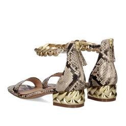 Sandalia De Salto Exe Katy-386 Cobra Beige