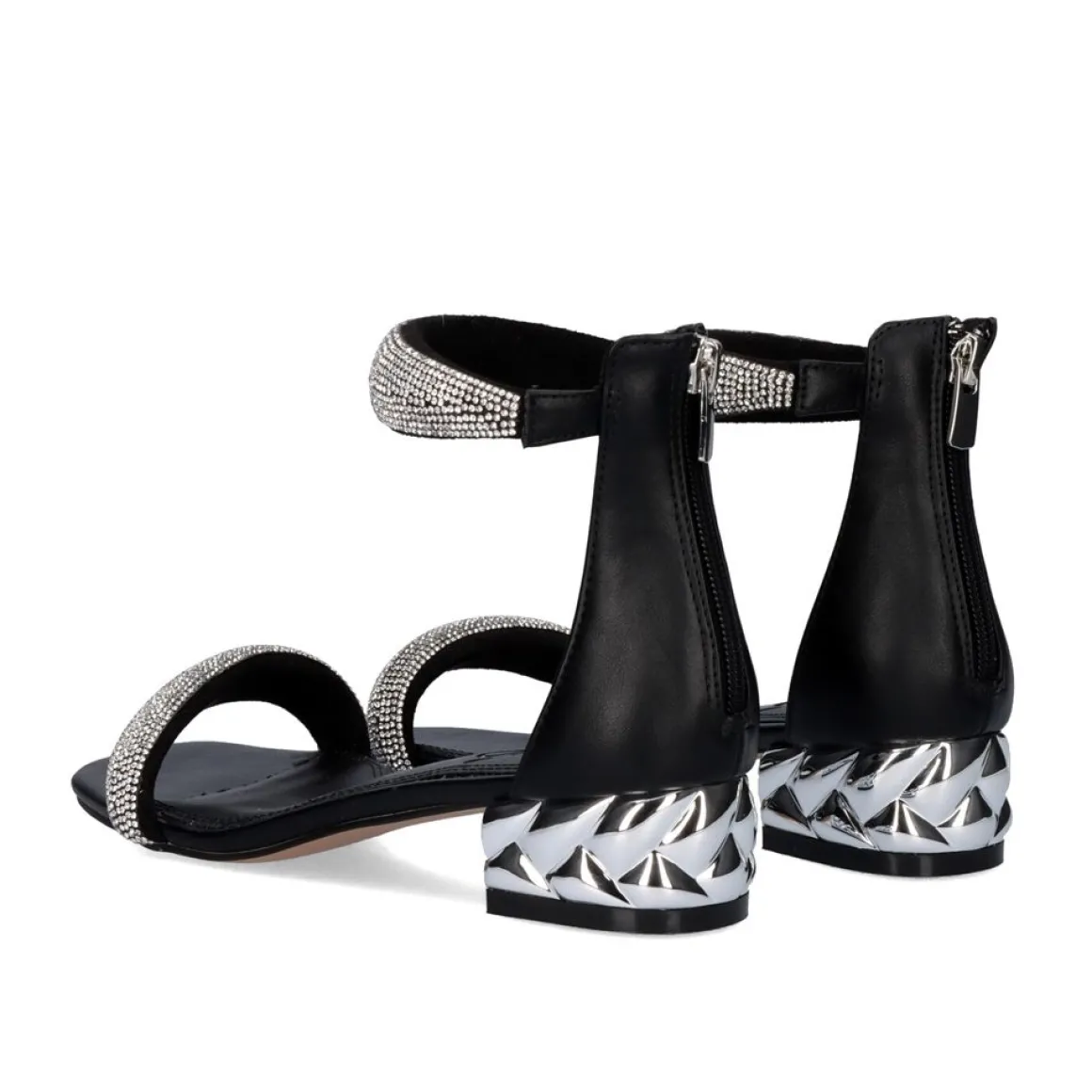 Sandalia De Salto Exe Katy-507 Strass Preto