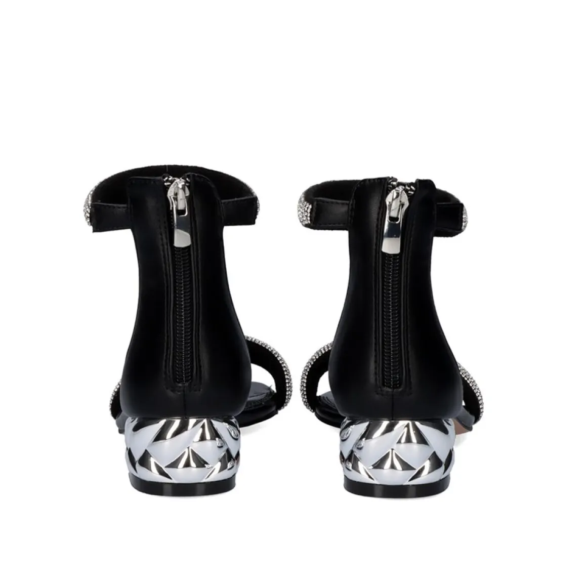 Sandalia De Salto Exe Katy-507 Strass Preto