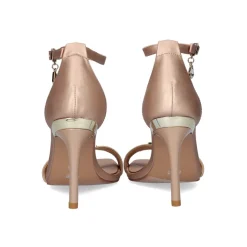 Sandalia De Salto Medio Nicole-311 Rosa Dourado