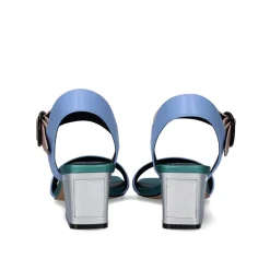 Sandalia De Salto Quadrado Luisa-515 Aqua