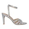 Sandalia De Salto Rebeca-376 Glitter Prata