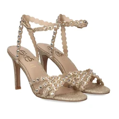Sandalia De Salto Rebeca-376 Glitter Ouro