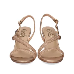 Sandalia De Salto Rebeca-500 Rosa Dourada