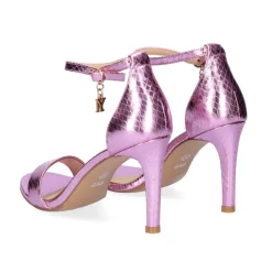 Sandalia De Salto Rebeca-931 Fuxia Metalico