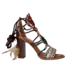 Sandalia De Salto Shirley-705 Tan-Green
