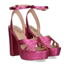 Sandalia De Salto 23V Ophelia-832 Snake Fuxia