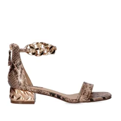 Sandalia Heel Exe Katy-386 Cobra Ouro Rosa