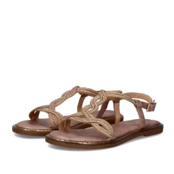 Sandalia Plana Allison-300 Rosa Dorado