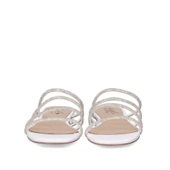 Sandalia Plana Amelia-669 Strass Branco