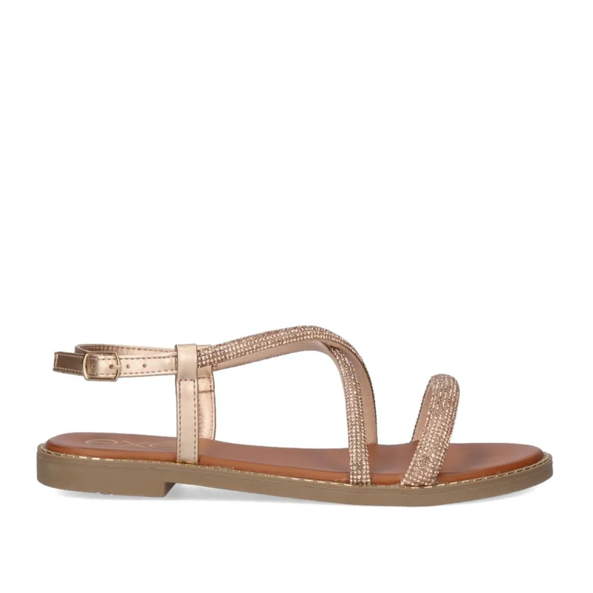 Sandalia Plana Exe P3375-77 Rosa Ouro