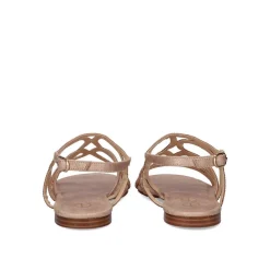 Sandalia Plana Loris-323 Rosa Dourado