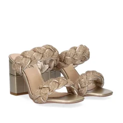 Sandalia Salto Baixo Helen-677 Dourado